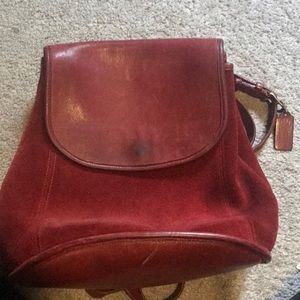 Red leather Coach bag